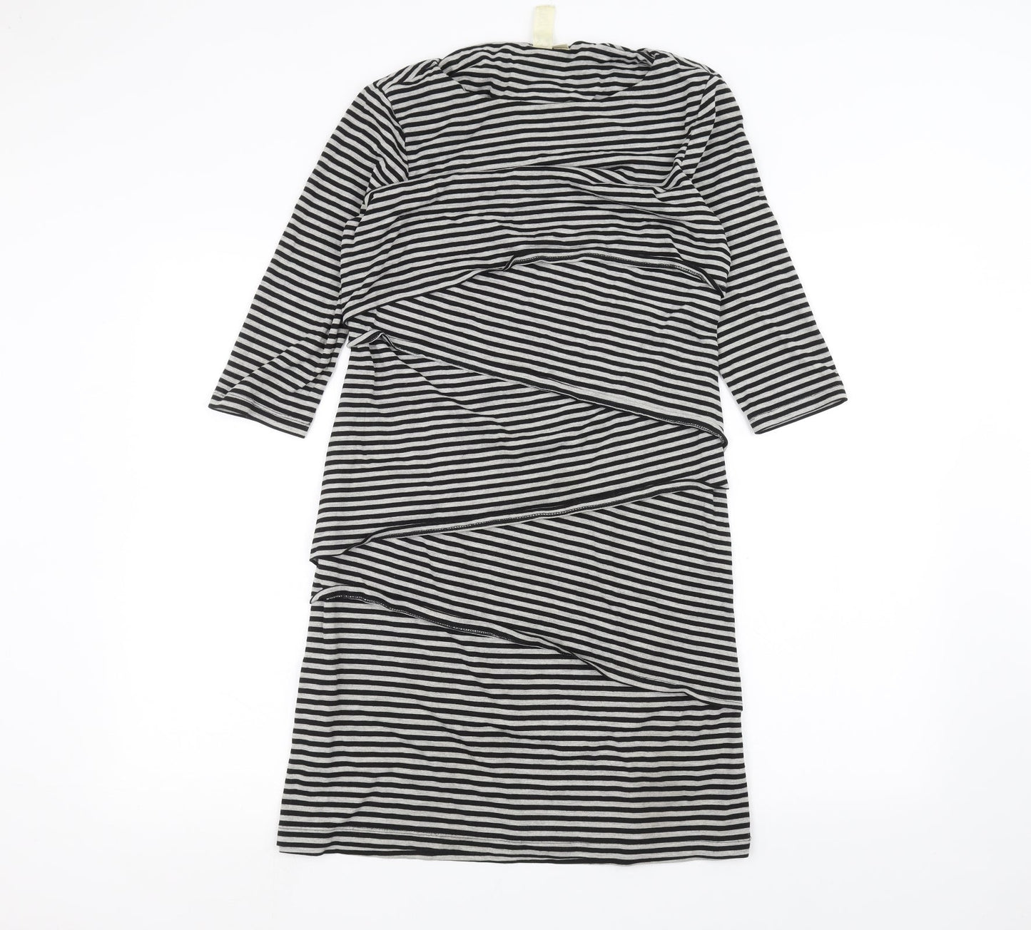 Emma & Michele Womens White Striped  A-Line  Size S
