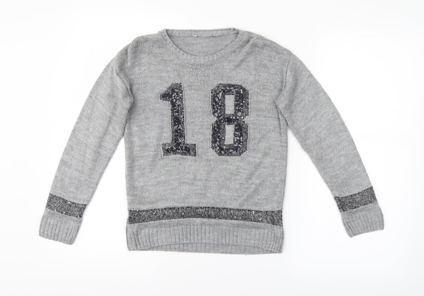 George Girls Grey   Pullover Jumper Size 5-6 Years