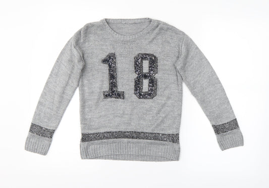 George Girls Grey   Pullover Jumper Size 5-6 Years