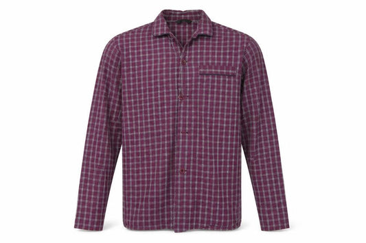 Marks & Spencer Mens Purple Check   Button-Up Size L
