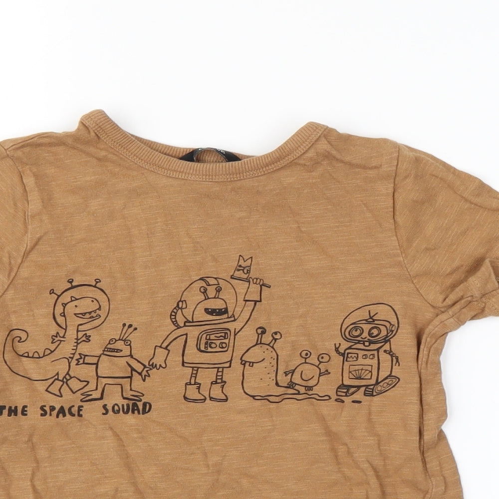 George Boys Brown   Basic T-Shirt Size 3-4 Years  - Space