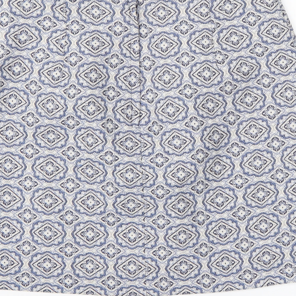 New Look Womens Blue Argyle/Diamond  A-Line Set Size 8
