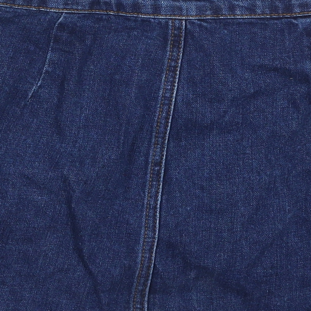 Topshop Womens Blue  Denim A-Line Skirt Size 8