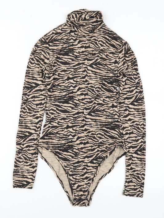 I SAW IT FIRST Womens Brown Animal Print  Bodysuit One-Piece Size 6