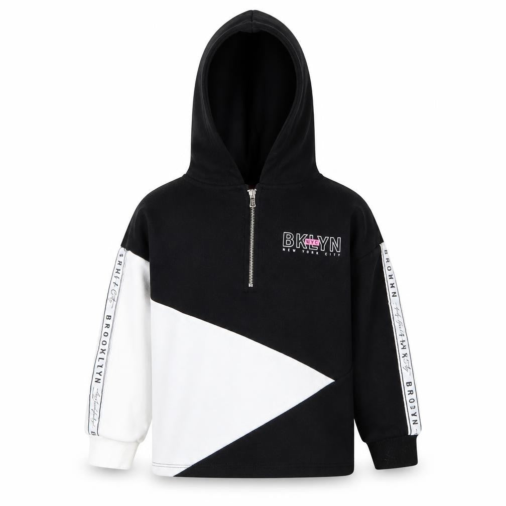 H&M Girls Black Colourblock  Pullover Hoodie Size 4-5 Years  - Brooklyn New York