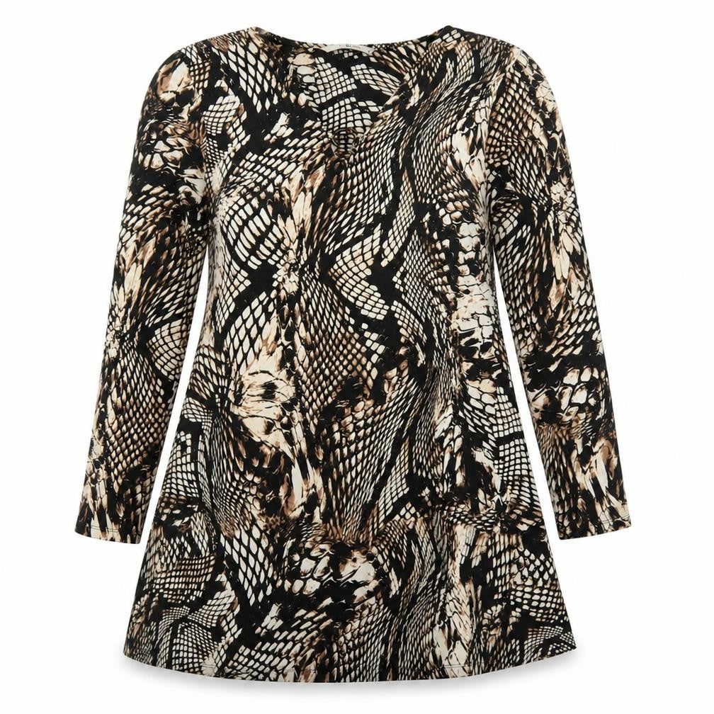 TU Womens Brown Animal Print  A-Line  Size 12