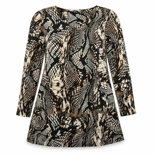 TU Womens Brown Animal Print  A-Line  Size 12