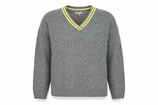 Front view of ASOS women’s grey knit jumper, size UK 8