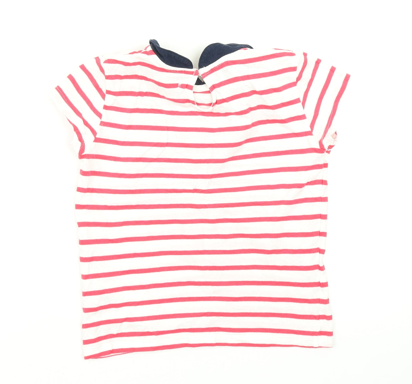 Girls Girls Red Striped  Basic T-Shirt Size 7 Years