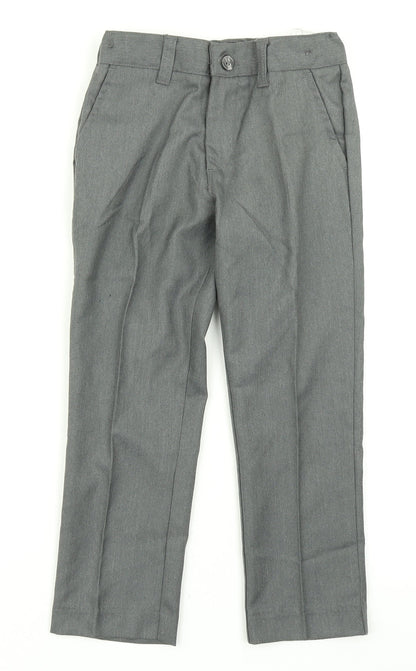Additional front view of Rebel boys’ grey dress pants trousers, size 5-6, years