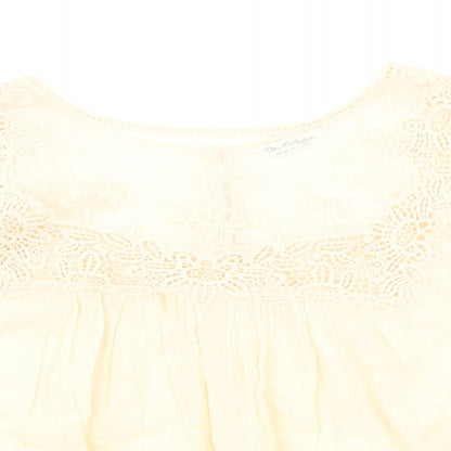 Close-up detail of Miss Selfridge women’s pink basic blouse, size UK 8