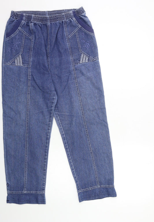 Preworn Womens Blue  Denim Mom Jeans Size 28 in L26 in