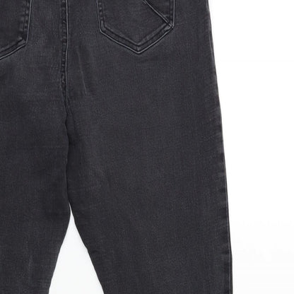 Brand and care label for Soon women’s grey denim jegging jeans, size UK 16, 28-inch leg