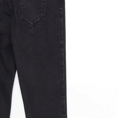 Brand and care label for Denim & Co. girls’ black denim skinny jeans, size 9-10, years
