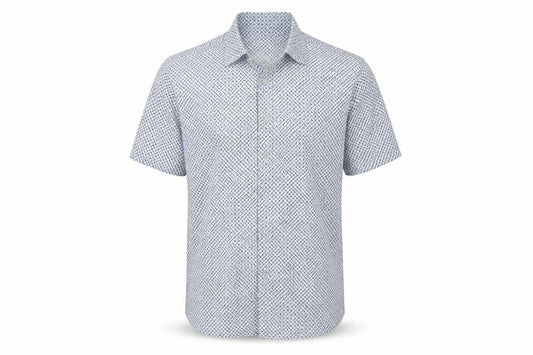 Celcil Mens White Polka Dot   Button-Up Size M