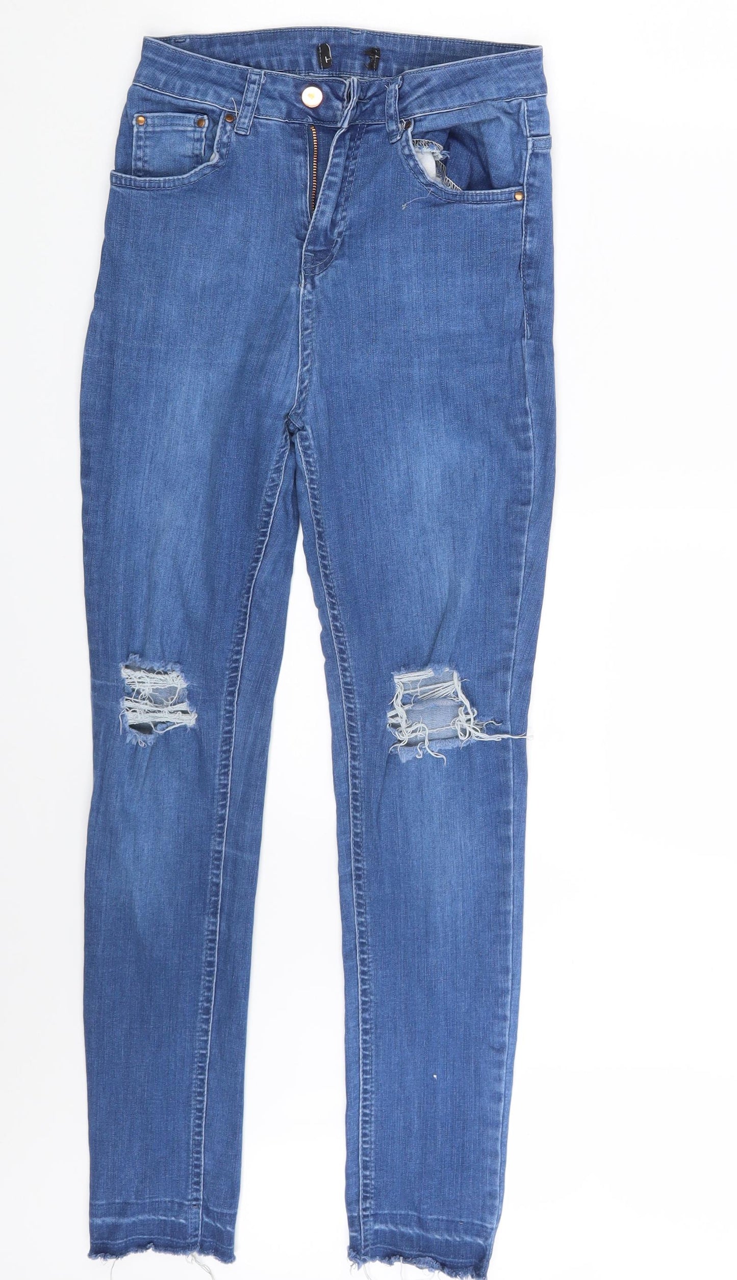 Preworn Womens Blue  Denim Skinny Jeans Size 10 L27 in