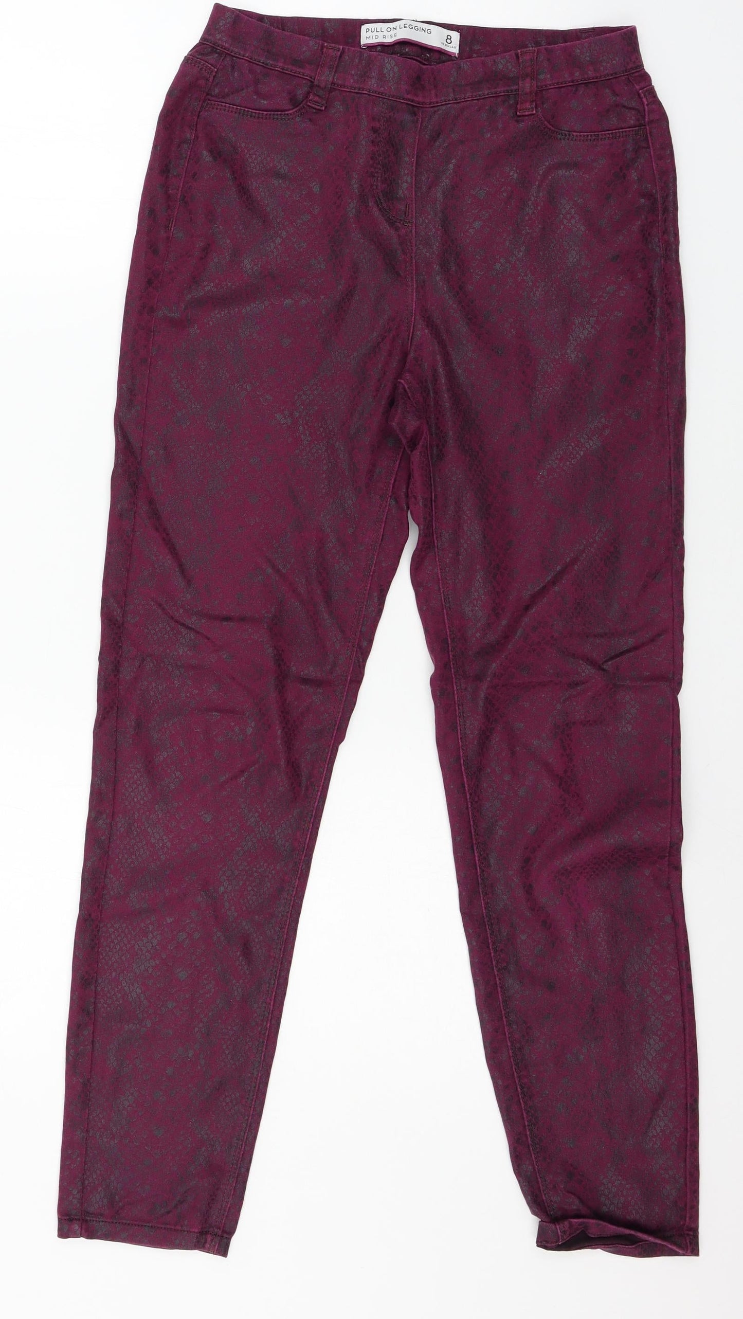 NEXT Womens Purple Animal Print Denim Jegging Jeans Size 8 L26 in