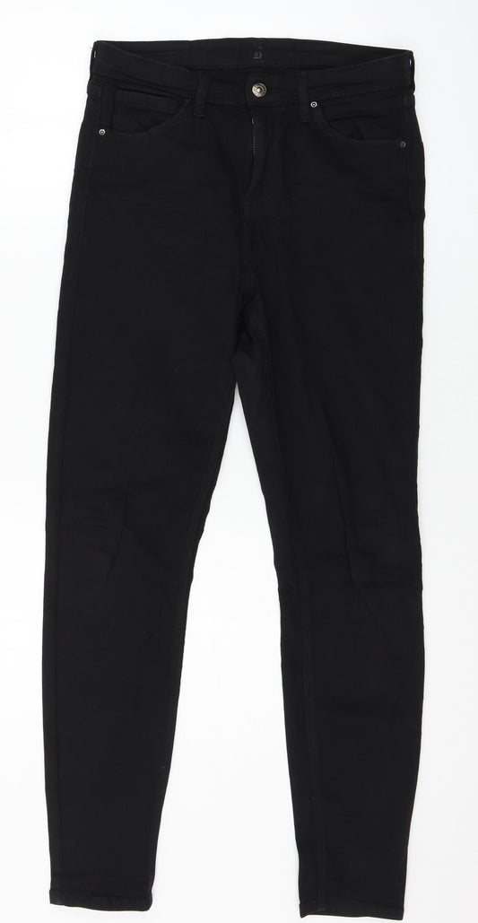 Preworn Womens Black  Denim Skinny Jeans Size 30 in L28 in