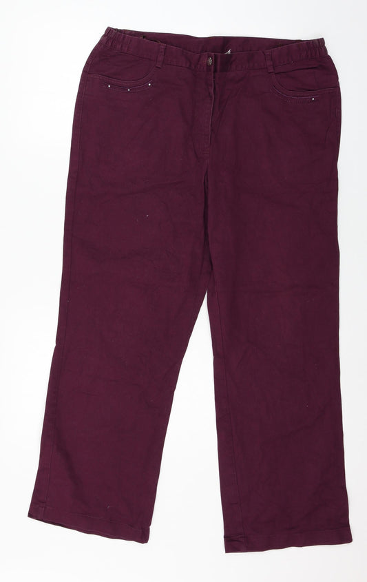 Preworn Womens Purple  Denim Straight Jeans Size 20 L27 in
