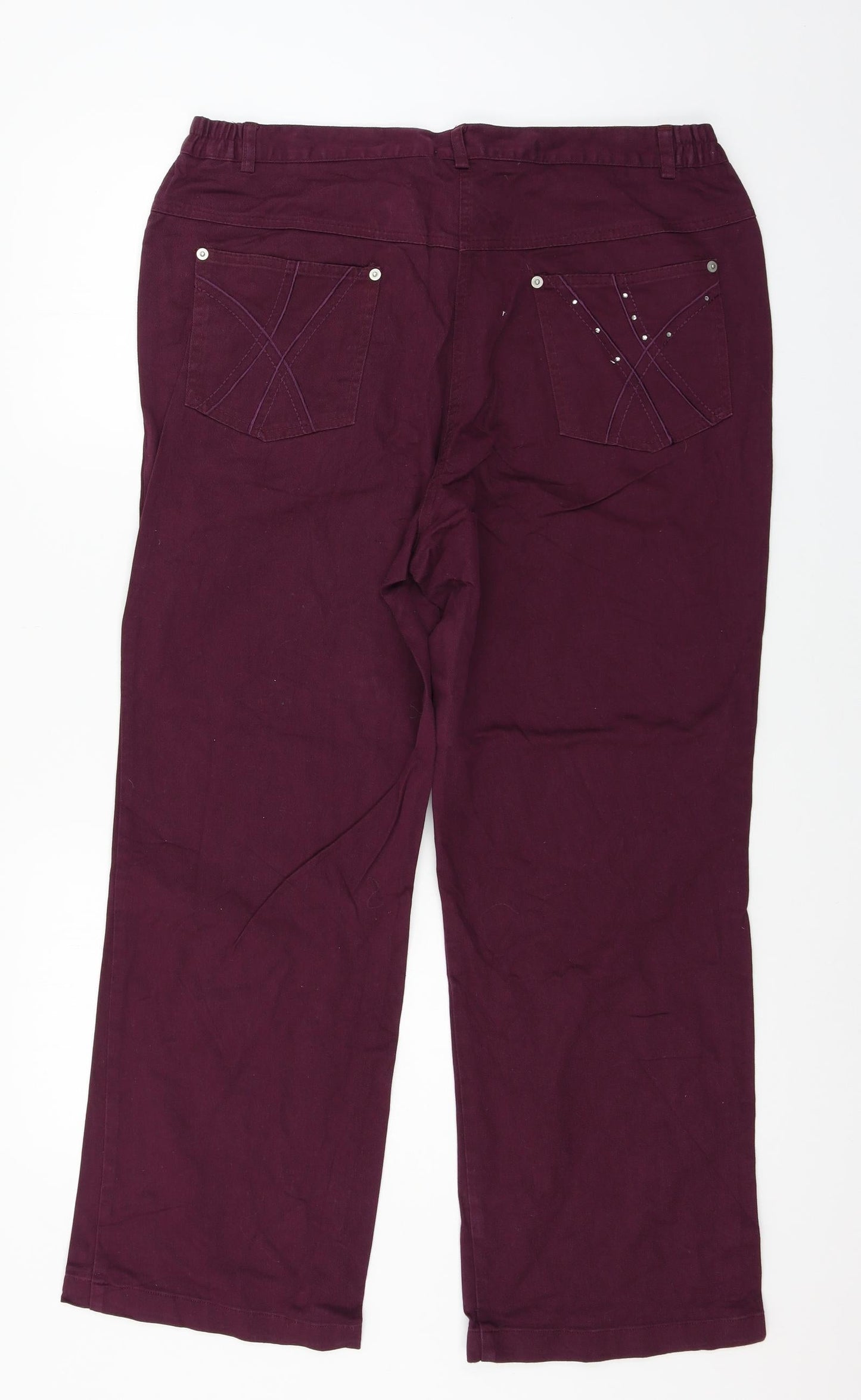 Preworn Womens Purple  Denim Straight Jeans Size 20 L27 in