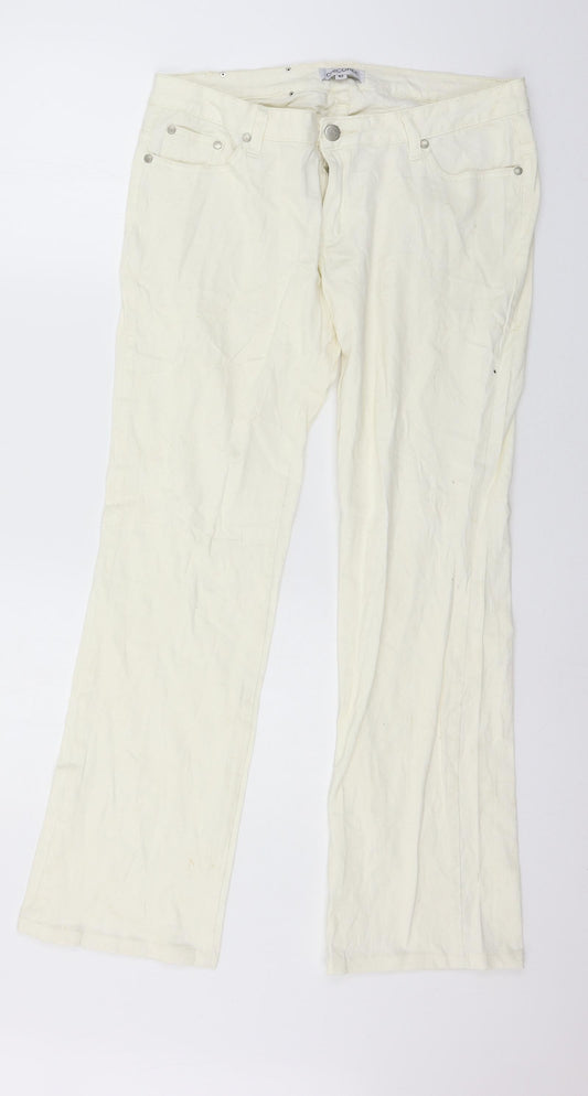 Chicoree Womens Ivory  Denim Trousers  Size 14 L30 in