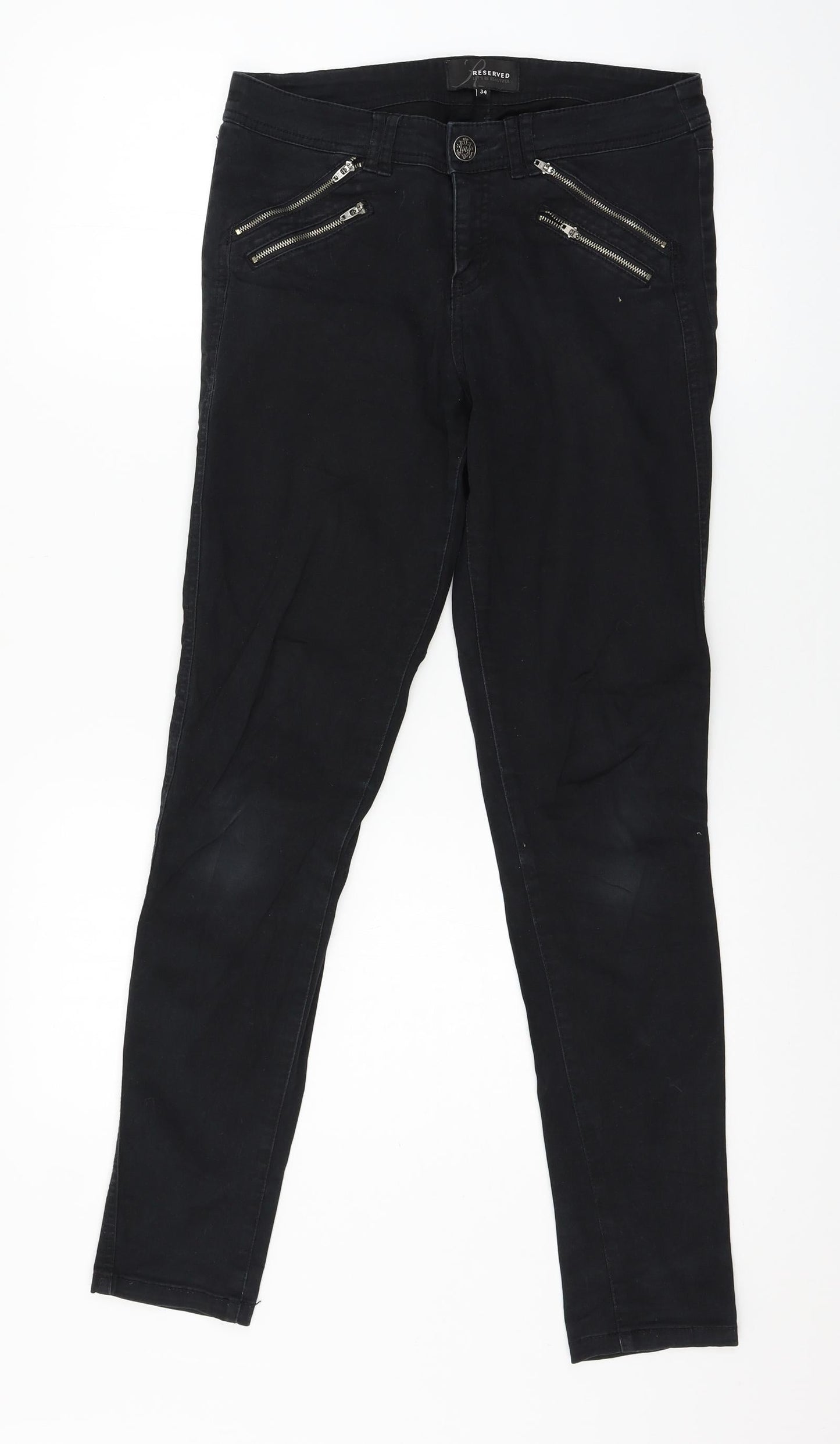 RESERVED Womens Black  Denim Skinny Jeans Size 6 L29 in
