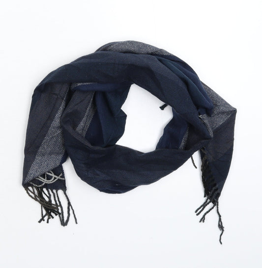 Preworn Mens Blue Striped Knit Scarf  One Size