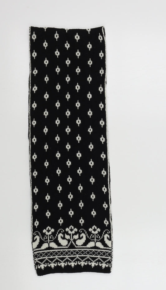 Preworn Womens Black Geometric   Scarf