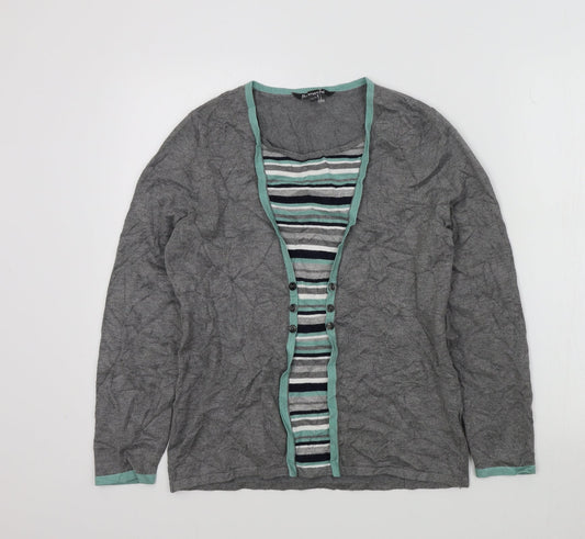 Bonmarché Womens Grey   Pullover Jumper Size 12