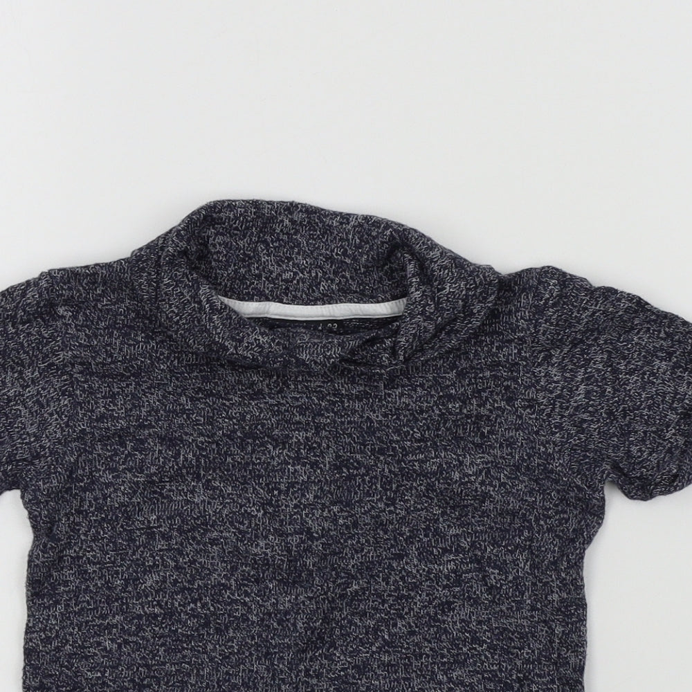 NEXT Girls Blue Colourblock  Basic T-Shirt Size 12-18 Months