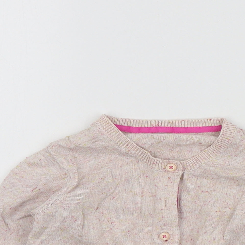 M&S Girls Pink Colourblock  Cardigan Jumper Size 12-18 Months