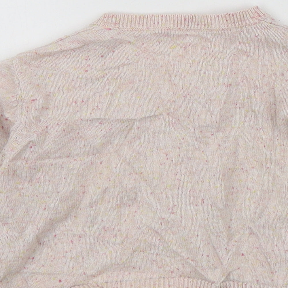 M&S Girls Pink Colourblock  Cardigan Jumper Size 12-18 Months