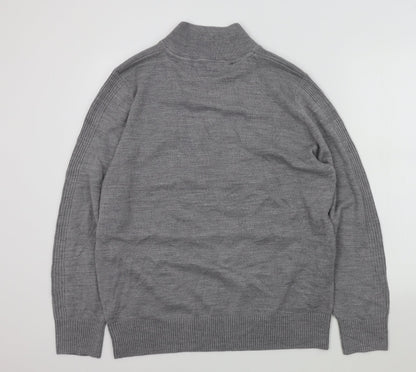 Preloved George Mens Grey   Pullover Jumper Size L  - t-shirt neck - Back