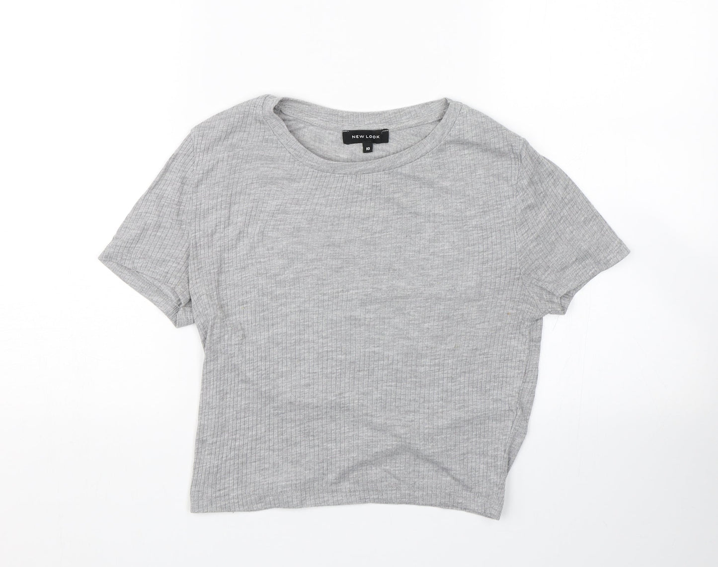 New Look Womens Grey Striped  Wrap T-Shirt Size 10