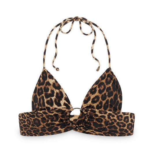PRETTYLITTLETHING Womens Brown Animal Print  Cropped Tank Size 8