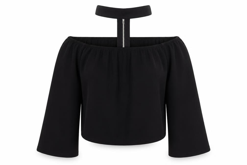 Missguided Womens Black   Cropped T-Shirt Size 10