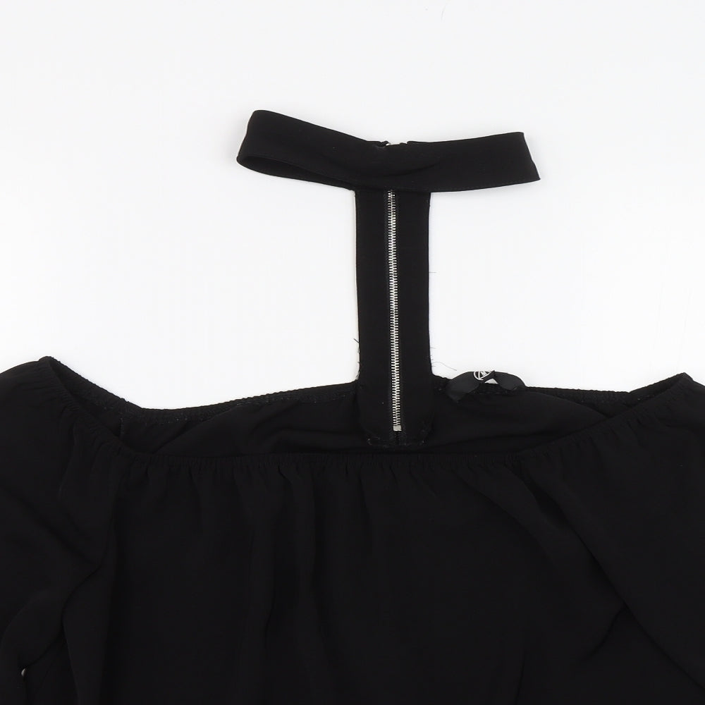 Missguided Womens Black   Cropped T-Shirt Size 10