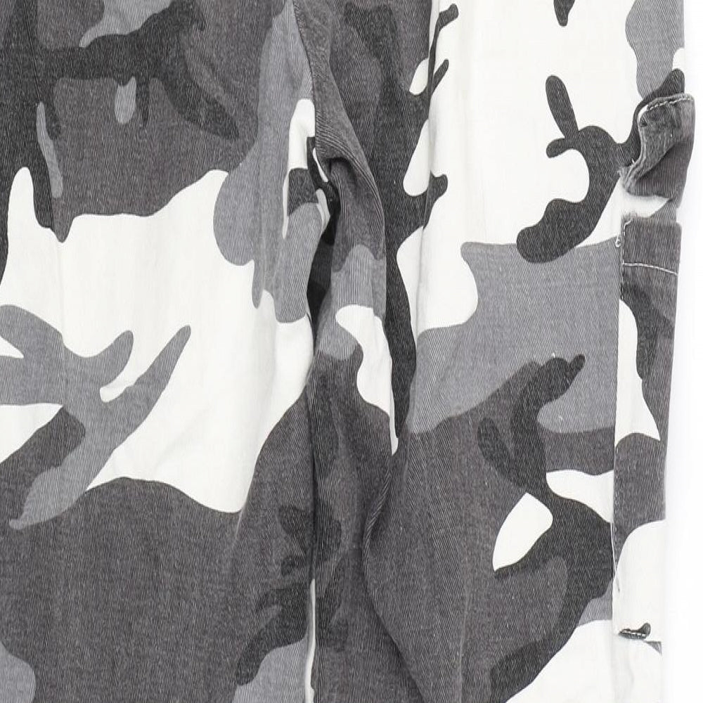 Shien Womens Black Camouflage  Cargo Trousers Size S L25 in
