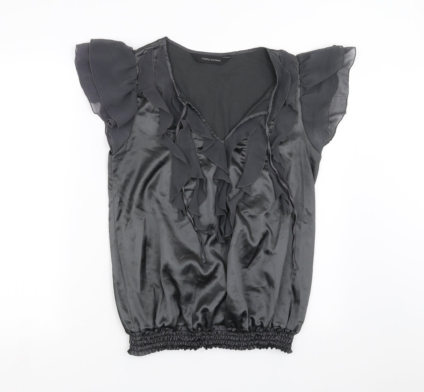 Marina Kaneva Womens Grey   Basic Blouse Size 8