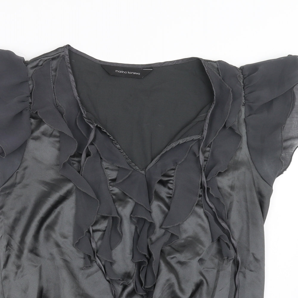 Marina Kaneva Womens Grey   Basic Blouse Size 8