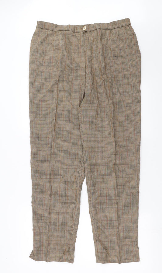 Karting Womens Brown Check  Trousers  Size 34 in L30 in