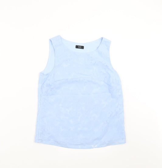 F&F Womens Blue Floral  Basic Blouse Size 6