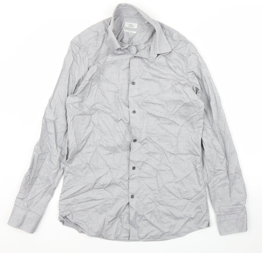 NEXT Mens Grey    Button-Up Size 15.5