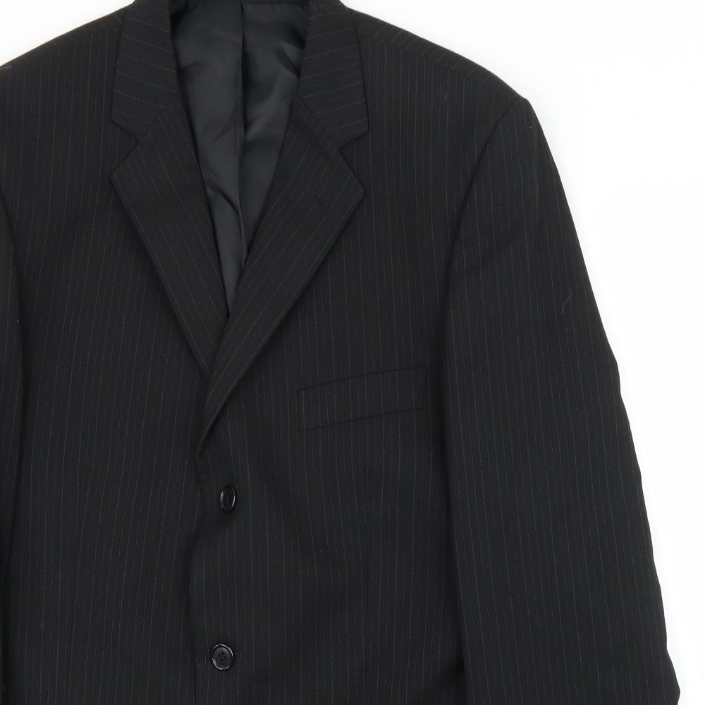 Pinsrtripe Mens Black Striped  Jacket Suit Jacket Size 44