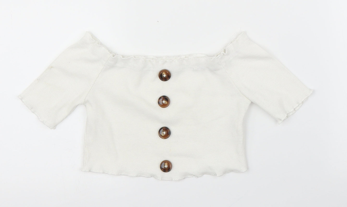 SheIn Girls White   Cropped Blouse Size 7 Years
