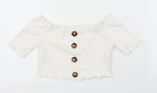 SheIn Girls White   Cropped Blouse Size 7 Years