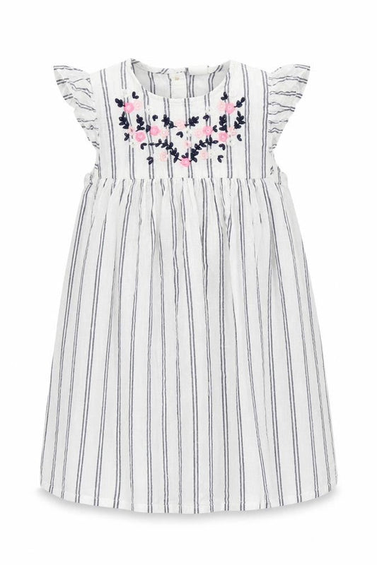 H&M Girls White Striped  A-Line  Size 4 Years