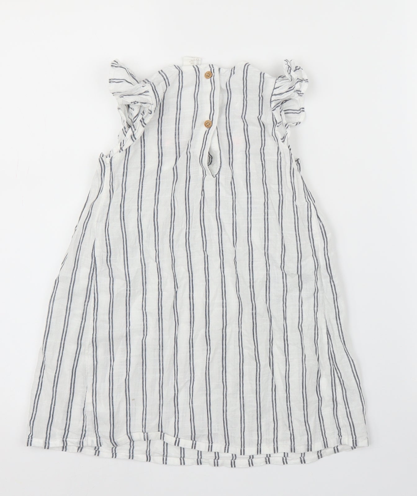 H&M Girls White Striped  A-Line  Size 4 Years