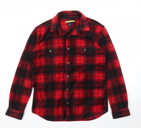 Prince and Fox Mens Red Plaid   Button-Up Size S