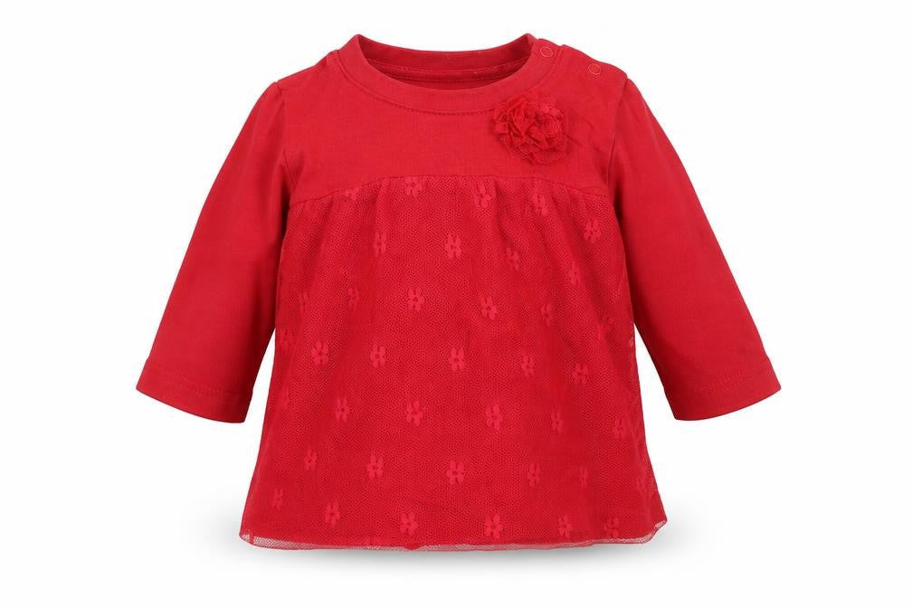 Nutmeg  Girls Red   Basic T-Shirt Size 3-6 Months